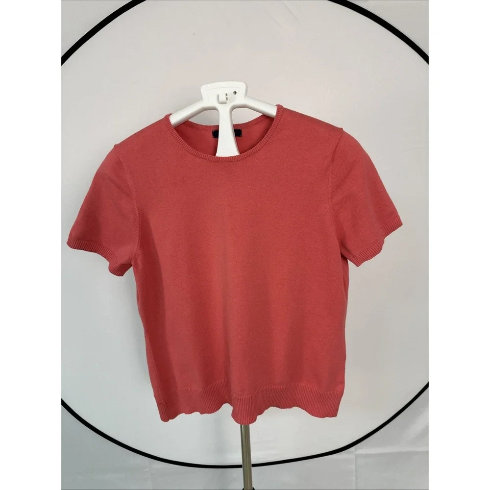 Lands' End  Women's Sz Large(14-16) Crewneck   Sweater Top Vibrant Coral